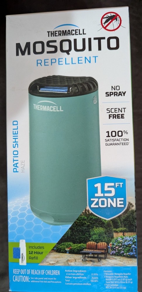Thermacell Patio Shield Haze Mosquito Repellent 15ft Zone Scent Free No Spray