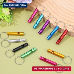 100 Pieces Emergency Whistle with Keychain, Aluminum Survival Whistle for Campin