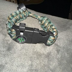 Outdoor Adjustable Paracord Survival emergency Bracelet with Compass and Whistle