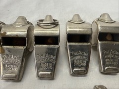 VINTAGE WHISTLE LOT OF 12 THE ACME THUNDERER – Umpire Referee 70s
