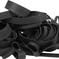 65Pcs Rubber Bands Assorted Sizes Black 6 sizes 1.5in 2in size 82 size#94 size 6