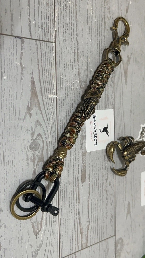 Sparrow’s Keychain Paracord Lanyard David Jones Brass Bead