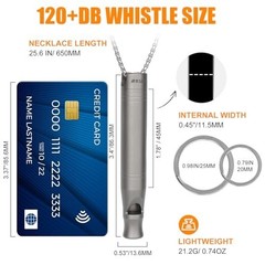 Portable Waterproof Titanium Emergency Whistle with Pill Holder, 120dB Survival