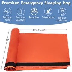 NovaMedic Emergency Sleeping Bag 5 Pack – 84″x36″ Thermal 84 inch x36, Orange