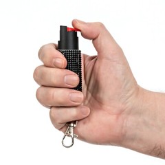 2 Pack Burn Pepper Spray 1/2oz Self Defense in Fashionable Keychain Case Black