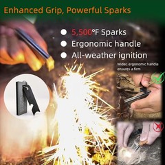 LoDinpo Survival Fire Starter Kit Ferro Rod & Magnesium Fire Starter Compact