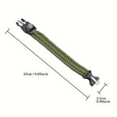 Paracord Survival Bracelet Fire Starter Compass Whistle Tactical Royal Blue