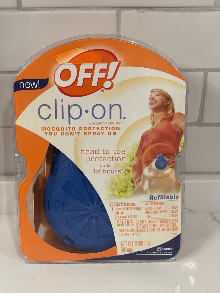 Off! Clip-on Fan Mosquito Protection Repellant 12 Hours Refillable Odorless New
