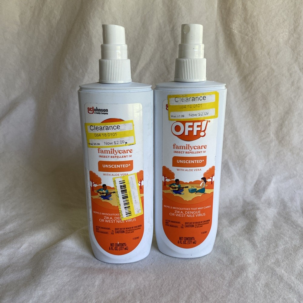 OFF! Familycare Insect Mosquito Repellent Unscented with Aloe-Vera 6 oz – 2pk
