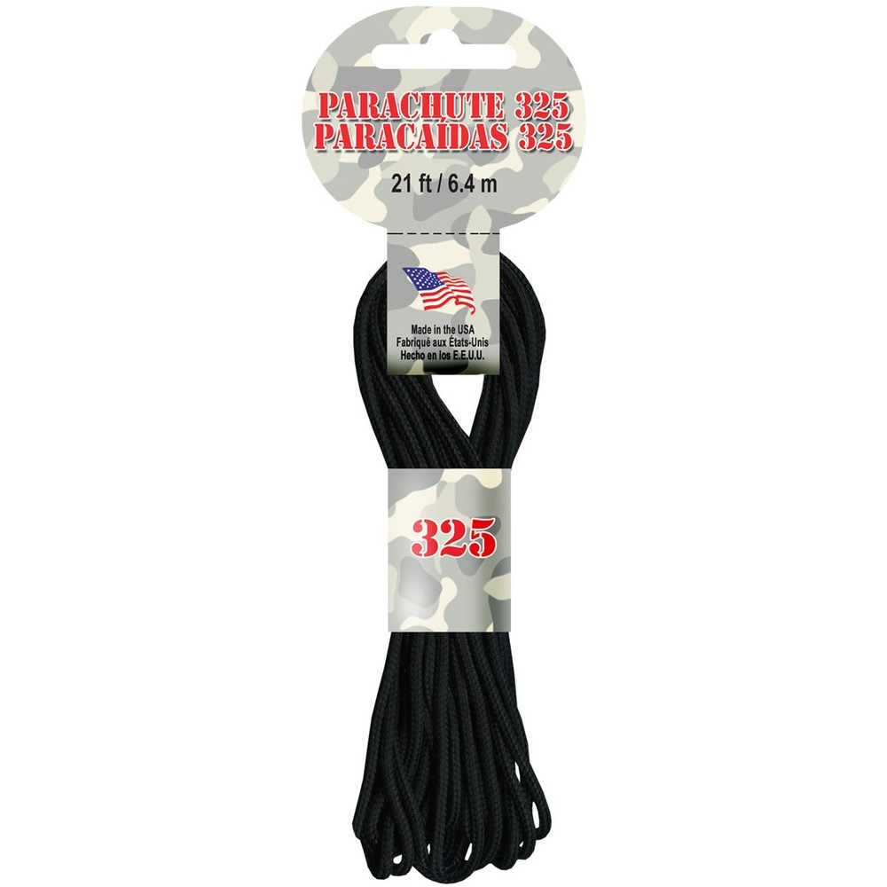 Parachute Cord 3mmX21′ Black