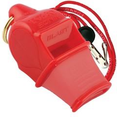 Fox 40 Sonik Blast CMG 3-Chamber Pealess Whistle + Lanyard, Red