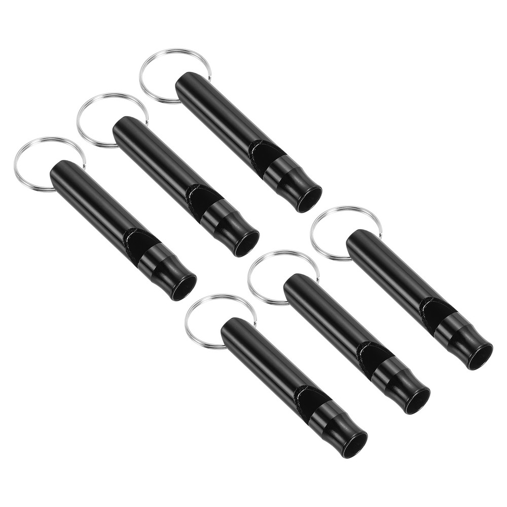 Emergency Whistle, 6pcs Safety Survival Whistles for Camping Hiking, Black