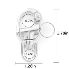 316 Stainless Steel Marine Swivel Shackle Saltwater Proof for Yacht Rigging 4PCS