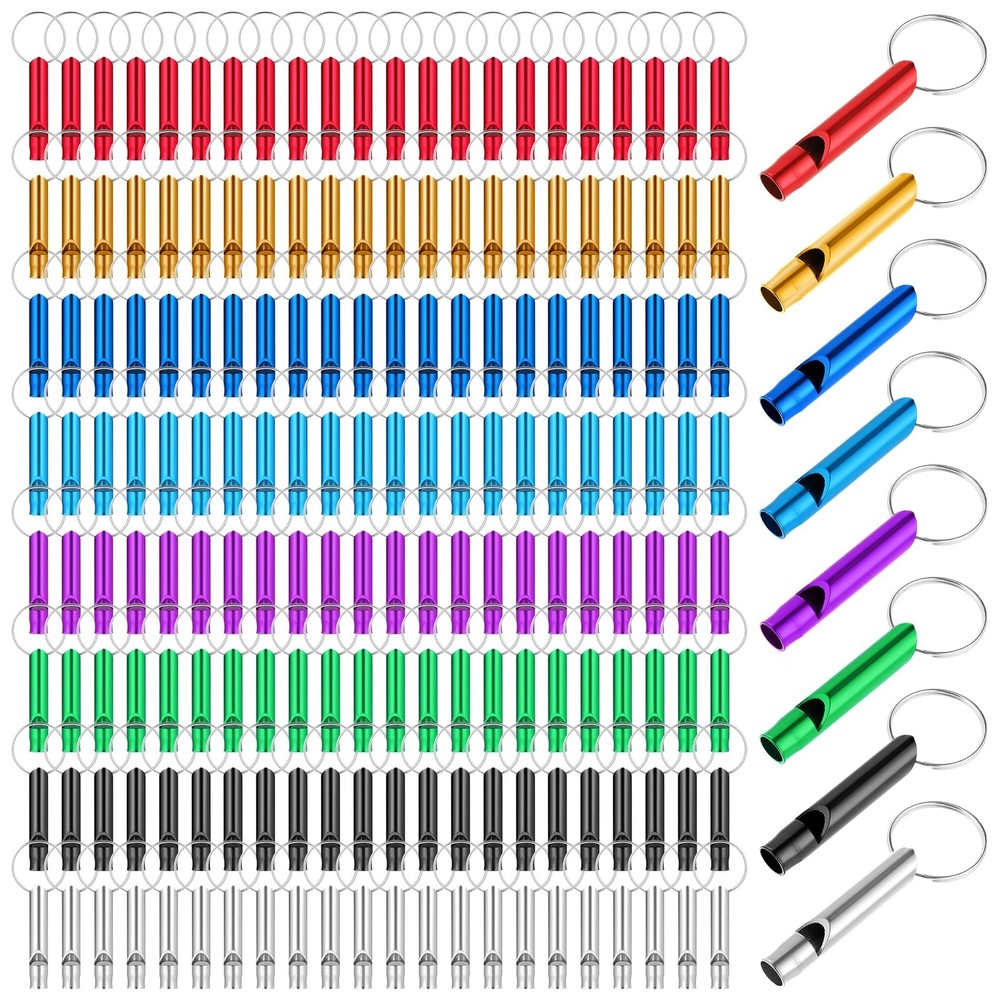 200 Pcs Emergency Whistles with Keychains, Aluminum Survival Whistle, Extra L…
