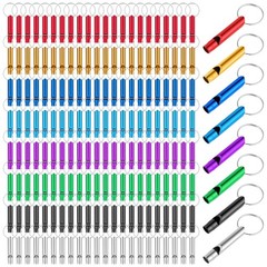 200 Pcs Emergency Whistles with Keychains, Aluminum Survival Whistle, Extra L…