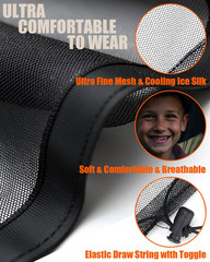 Mosquito Head Net, 2 Pack Ultra Fine Ice Silk Cooling Breathable Soft Large Long