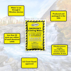Pouch Water, Coast Guard Emergency Water,5-Year Shelf Life,Disaster Preparedness