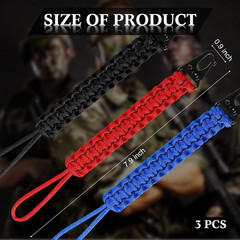 Shappy 3 Pcs 550 Paracord Lanyard Keychain | Heavy Duty Braided, 9 », Paracord