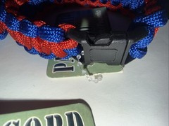 (5) Paracord Bracelets 550 Two-Tone Blue Red Survival Tactical 3/8″ Buckle NEW