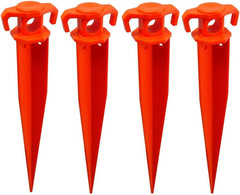 Pack of 4-11” Ground Stake Stick Strong Outdoor Camping Tent or Garden Pegs– Ora