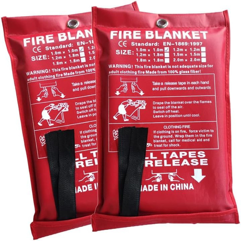 Isop Fireproof Blanket Large 70 78 Inches Pack Of 2 Emergency Fire Blanket