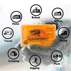 8 Pcs Magic Hand Warmers, Reusable Snap Heat Packs & Pocket Black 02