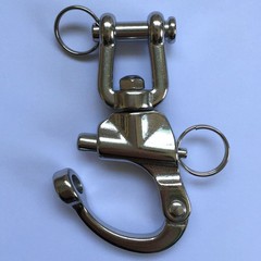 5 Inch Jaw Swivel Eye Shackle Marine Grade Stainless Steel 316,Silver Tone -1…