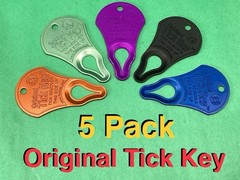 5 PACK – Original TICK KEY Aluminum Removal Tool Device People Kids Adults Pets