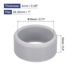 MECCANIXITY Silicone Rubber Bands Rings Non-slip 1″ Grey for Wrapping