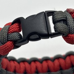 Handmade 550 Cord Bracelet • Survival EDC Red Gray