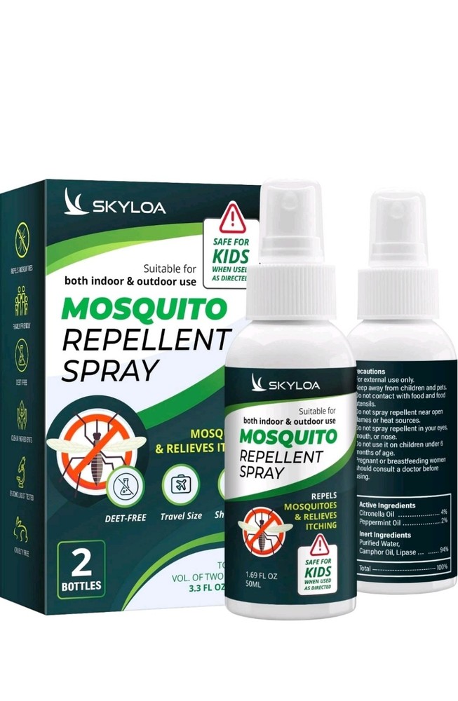 2 Pack Mosquito Natural Repellent Spray Travel Size Mosquito Sprays Kids #401