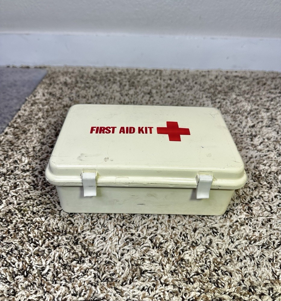 Vintage First Aid Kit 1980s Fraass Survival Partial Contents Durable Plastic