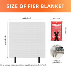 Fire Blanket 2-Pack 40″x40″ for Home, Kitchen, RV, Grill, Fireplace