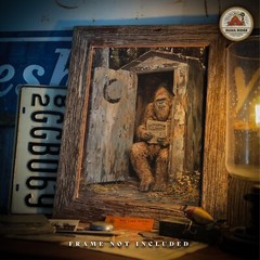 Vintage Sasquatch Bigfoot Art Print Outhouse Artwork Bathroom Wall Decor Gift