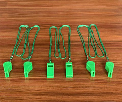 20 Pcs Plastic Loud Whistles with Lanyard for Referee Coaches Basketball Footbal