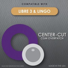 CoverGuard CGM Overpatch | Freestyle Libre 3 | Purple Center-Cut Design| 25-C…