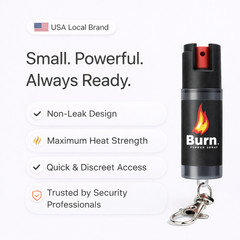 Burn Pepper Spray 2 Pack Police Grade – Maximum Strength Self Defense Keychain