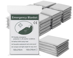 50 Pack Emergency Mylar Thermal Blankets 52”×82” Individually Wrapped