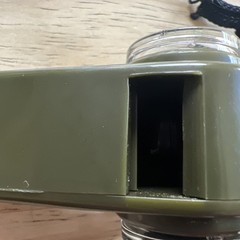 3 in 1 Whistle for Camping Hiking Emergency Survival Gear Army green Set Of 2