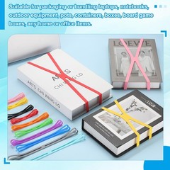 PATIKIL 9 Inch H Band Silicone Rubber Bands, 10 Pcs Strong Multicolored