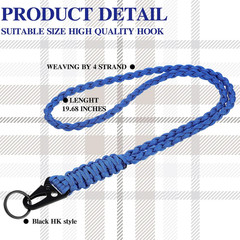 Frienda 2 Set Heavy Duty Paracord Lanyard Necklace Whistles Strap Braided 550 Ke