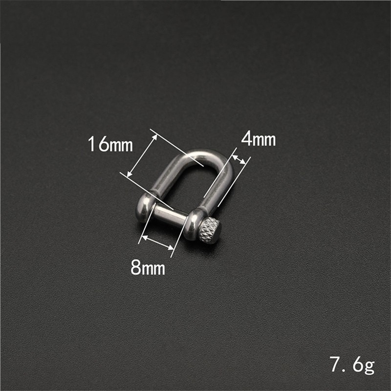 1 Pcs Stainless Steel Carabiner D Bow Shackle Fob Key Ring Hook Screw Buckle