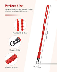 Heavy Duty Neck Lanyard Keychain for Men Women Outdoor Survival, Parachute Rope