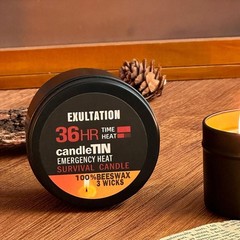 Beeswax Survival Candle Tin 100% Natural Bushcraft Emergency EDC Outdoor Camping