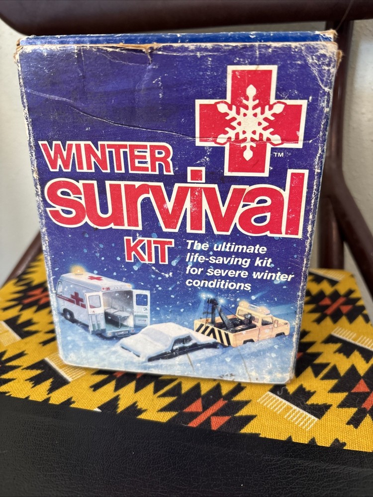 Vintage 80s Winter Survival Kit USA Made New In Box Gas & Oil Advertising