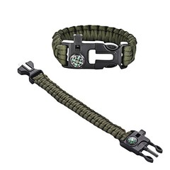 5 in 1 Survival Bracelet-Fire Starter,Loud Whistle,Compass,Paracord Rope & Cu…