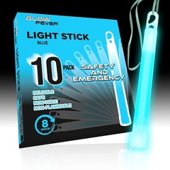 10PCS Military Grade Emergency Glowsticks 6″ Ultra Bright 8hr Blue Survival Kit