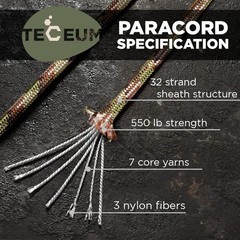 Paracord Type III 550 Camo Camo – 30m – 4mm – Tactical Rope – Outdoo…