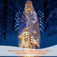 6 Pack Mylar Thermal Emergency Blankets 82×52 Camping Hiking First Aid Survival