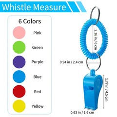 30 Pack Sport Whistles with Bracelet, Bulk Whistle Keychain with Stretchable …